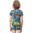 thumbnail image 3 of The Legend of Zelda Boys Two Piece Swimsuit Kids Swimwear Set Short Sleeve Bathing Suit Trunks And Shirt, 3 of 7