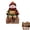 B, variant on Family Christmas Stocking Holder Shelf Sitters, Christmas Stocking Stand Holder with Plaid Design, Hidden Hooks & Dangling Legs for Fireplace Mantel