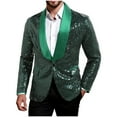 thumbnail image 1 of Gpaecead Mens Shiny Sequin Blazer Solid Color Suit Dress Fashion Jacket Suit Jacket, 1 of 8
