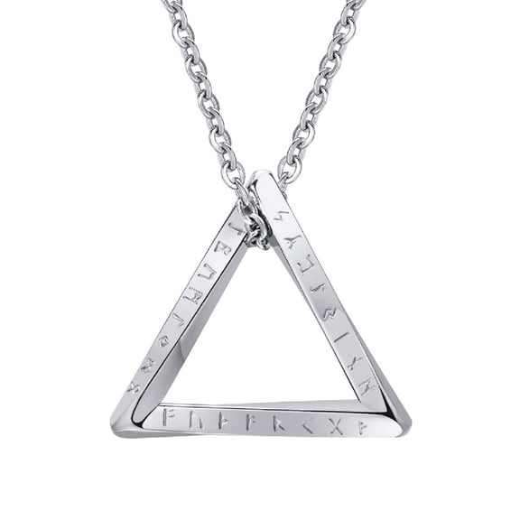 Necvior Vintage Viking Triangle Pendant Necklace Male Jewelry Gift Simple Collar Choker