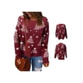 thumbnail image 4 of hirigin Christmas Women Fluffy Knit Sweater Snowflake Pattern Casual Long Sleeves Pullover Knitwear Tops Streetwear, 4 of 5