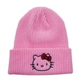 thumbnail image 5 of Saniro Hello Kitty Gorro de punto para mujer Anime lindo dibujos animados Cinnamoroll Melody Kuromi niños invierno cálido gorro de punto, 5 of 5