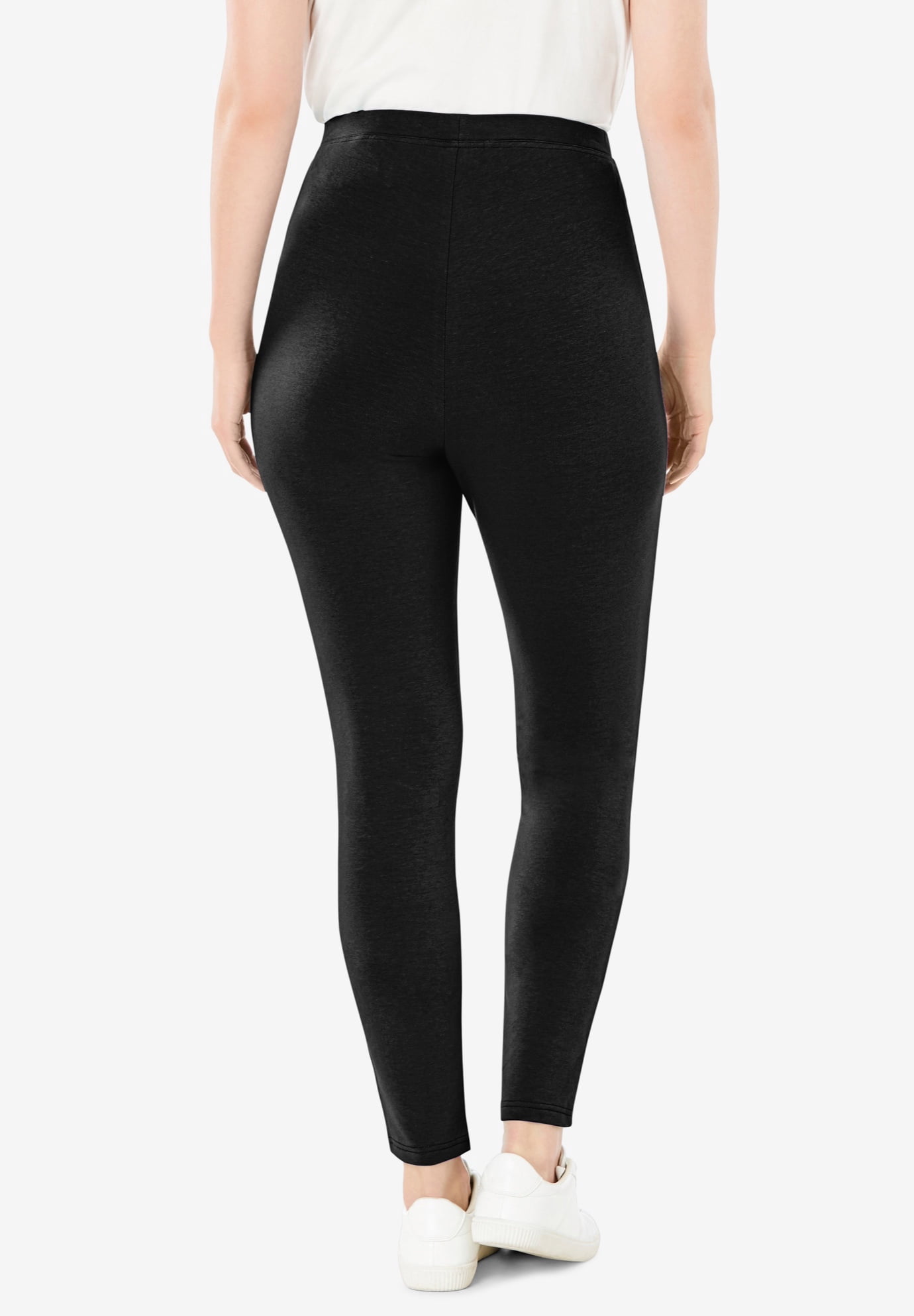 Plus Size Stretch-Cotton Knit Pull-On Leggings - image 2