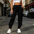 thumbnail image 2 of Womens Jogger Sweatpants Drawstring Elastic Waist with Pockets Casual Workout Black M, 2 of 8