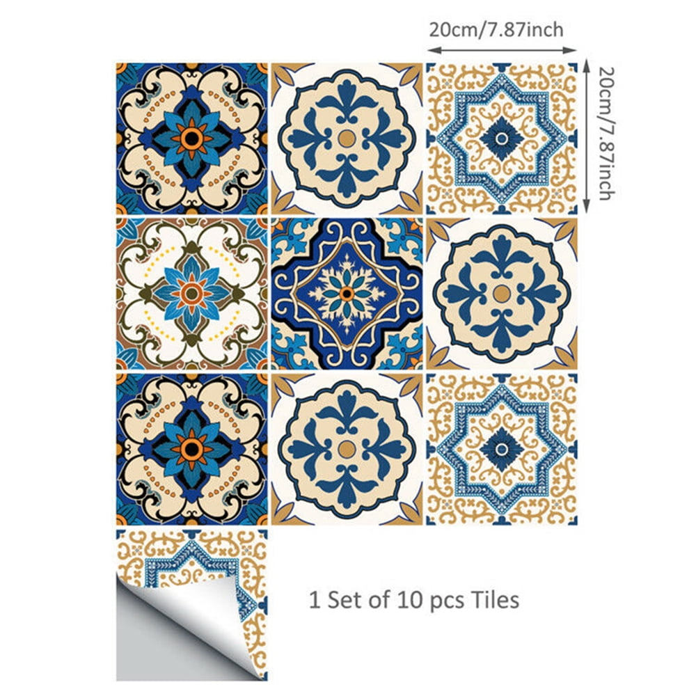 Details about  / 10Pcs Moroccan Self-adhesive Bathroom Kitchen Wall Stair Floor Til #