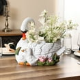 thumbnail image 3 of LuxenHome White Resin Swan Family Planter, 3 of 9
