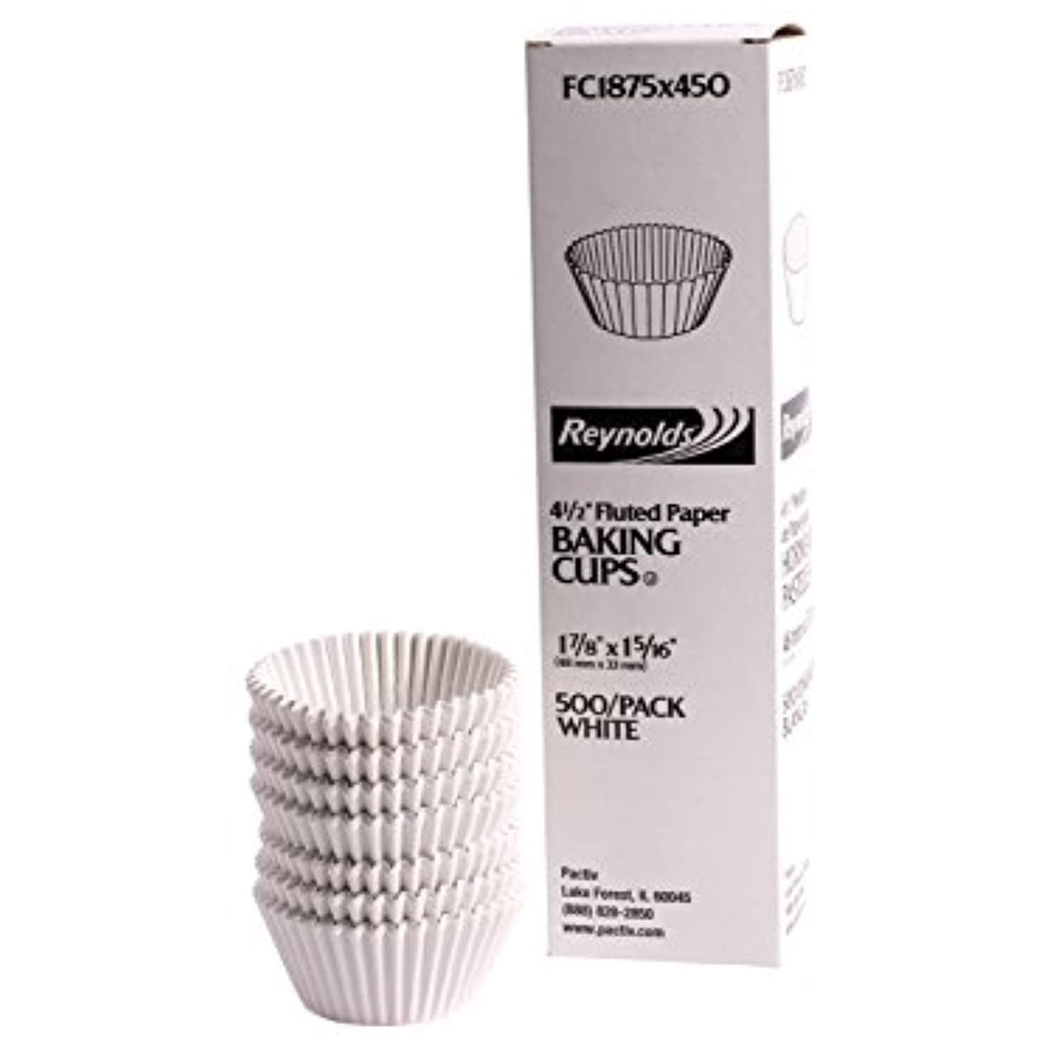 10M fluted paper FC1875X450 500 count White Round Baking Cup1-7/8X1-5/16 