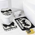 thumbnail image 4 of Hombre polilla-theme 4-Piece Shower Curtain Set with Rugs, Waterproof Bathroom Decor Set Includes Bath Mat, U-Shaped Rug, Toilet Lid Cover and Curtain with Hooks, 4 of 6