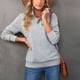 thumbnail image 5 of Sudadera Con Cuello De Solapa Con Botones Para Mujer, Color Puro, Versátil Para Combinar, Blusa De Mujer De Fibra De Poliéster Gris Lavable A Máquina Para Trabajar En El Hogar ANGGREK No, 5 of 7