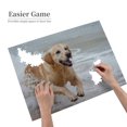 thumbnail image 2 of 1000-Piece Wooden Jigsaw Puzzle for Adults - Golden Retriever Beach Fun , Interlocking Pieces with Guide Letters, Holiday Gift & Home Decor, 2 of 7