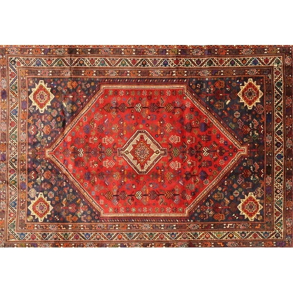 Ahgly Company Indoor Rectangle Traditional Red Persian Area Rugs, 7' x 10'