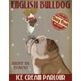 thumbnail image 2 of Fab Funky 26x32 Black Ornate Wood Framed with Double Matting Museum Art Print Titled - English Bulldog Ice Cream, 2 of 4