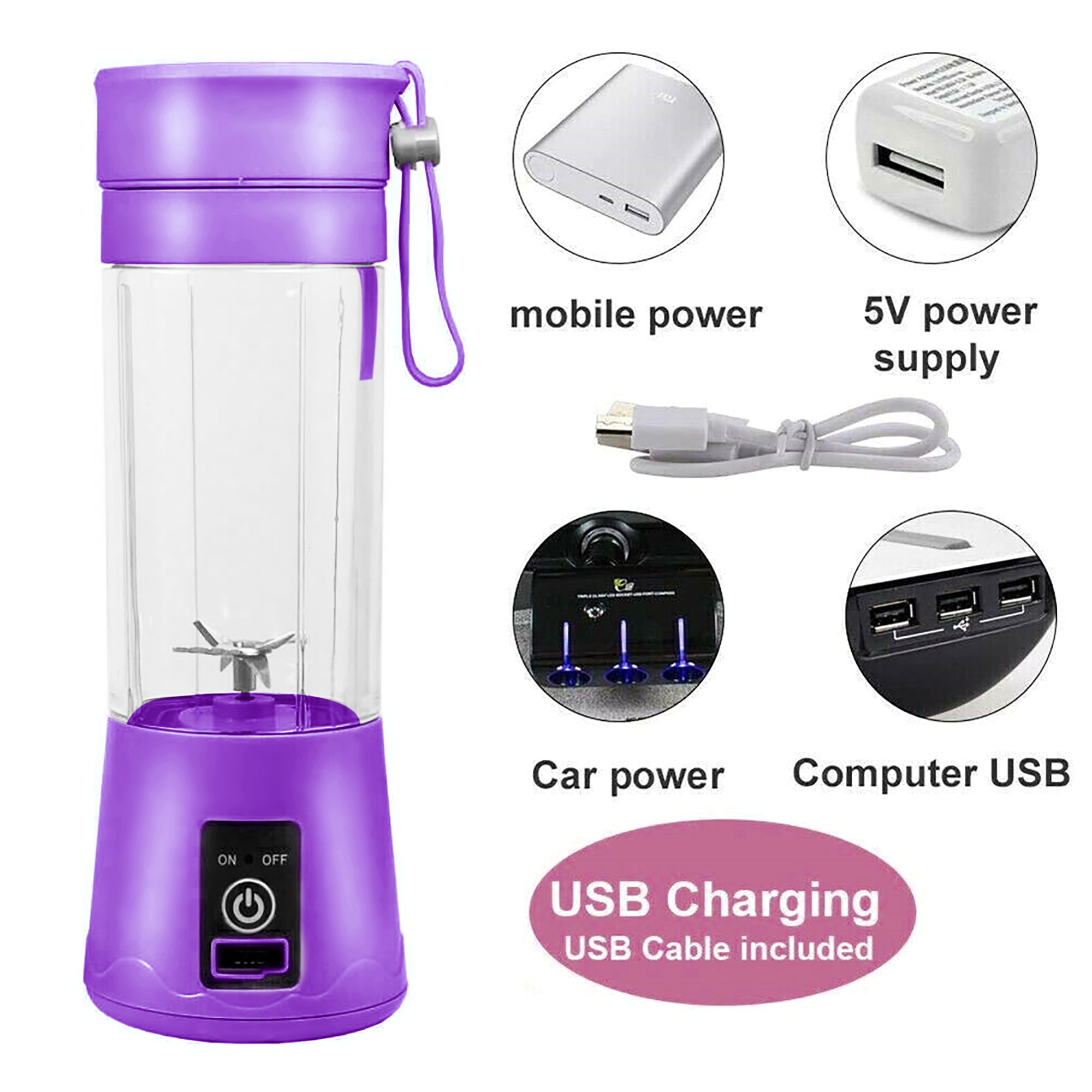 Mini Blender Portable Personal Blender USB Rechargeable Smoothie Blender For Shakes Smoothies, Household Mixer Blender For Fruit Juicer Orange Vegetable Carrots Juicer,4 Colors
