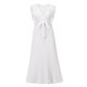 thumbnail image 1 of Vestido de playa plisado de gasa para mujer - Manga con volantes, corte ajustado, color liso, tallas S-XXL, para fiestas de verano/bodas, largo 140 cm, 1 of 7