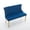 Blue, variant on HUTWIFE Velvet Upholstered Dining Bench with Tufted Back and Nailhead Trim, suitable for Dining Room, Kitchen, Gray/Silver