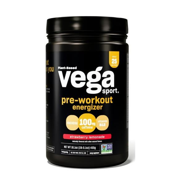 Vega Sport, Plant-Based Pre-Workout, Strawberry Lemonade, 1 lb 0.1 oz (455 g)