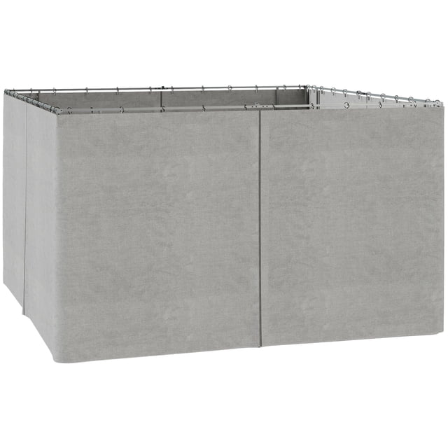 Light Grey Gazebo Sidewalls - 4-Panel Privacy Curtains for 10x13 Canopy - Durable Polyester, Includes Hooks & C-Rings - Outdoor Patio & Garden Shade
