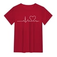 thumbnail image 4 of ZHENHONG Graphic Tees for Women, Women's Spring/Summer Love Printed Loose Casual Short Sleeved T Shirt Going Out Tops, 4 of 5