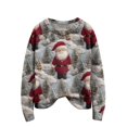 thumbnail image 1 of Chandails de Noël pour Femmes Mignons à Imprimé de Noël Chandails à Enfiler Chemises Chaudes Col Rond Chandails Noël Hiver Fête Hiver Vêtements Mode de Noël, 1 of 4