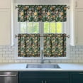 thumbnail image 3 of Rustic Boho Kitchen Curtains 24 Inch - 3 Panel Vintage Floral Set with Blooming Wildflowers, Farmhouse Rod Pocket Window Treatment, 3 of 6