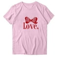 thumbnail image 4 of Perfectbot Women's Valentine Tee - Bow Heart Graphic Crewneck Short Sleeve Casual Shirt, 4 of 5