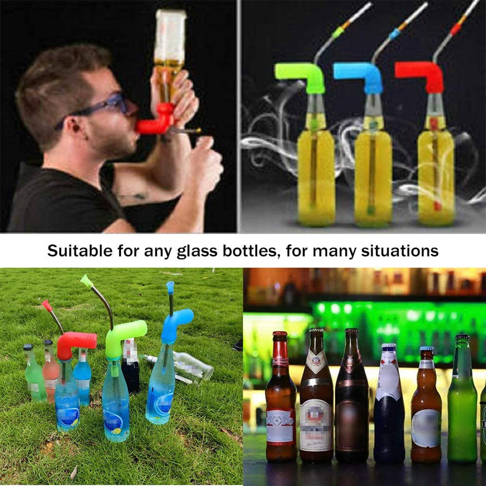 Double Beer Snorkel for Have a Great Drink at The Party with Your Friends 3 Pcs Party Games Quick Drink Beer Bottle Funnel 2021 Portable Beer Snorkel Bong Funnel