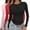 Black #712, variant on Women's Long Sleeve Tops 3 Pieces Y2k Basic Top Slim Baby Tee Round Neck Dupe Crop Layering Blouse Aesthetic Streetwear Long Sleeve Blouse