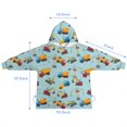 thumbnail image 7 of Cartoon Construction Vehicles Cranes Light Blue Pattern Blanket Hoodies for Kids 6-13YR Oversize Wearable Blanket Hoodies for Boys Girls Teens, 7 of 7