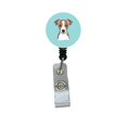 thumbnail image 1 of Damier Bleu Jack Russell Terrier Enrouleur de Badge Rétractable, 1 of 1