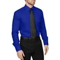 thumbnail image 4 of J. METHOD Men's Dress Shirt – Classic Long Sleeve Slim Fit Button Down Solid Color Top S-5XL NEMT104 Royal Blue M 32/33, 4 of 7