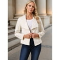 thumbnail image 2 of DARING DIVA Faux Suede Long Sleeve Open Front Cropped Coat S Beige, 2 of 8