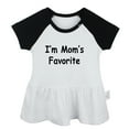 thumbnail image 5 of Pack of 2, Mom Life & I'm Mom's Favorite Funny Dresses For Baby, Newborn Babies Skirts, Infant Princess Dress, Toddler Frocks (Black Raglan Dresses, 0-6 Months), 5 of 5