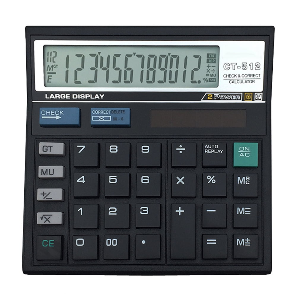 12Digit Display Solar Powered Calculator Portable Electronic