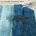 thumbnail image 4 of Striped Bathroom Rug Gradient Bath Mat Non-Slip Door Mats Soft Shaggy Thick Bath Rugs Absorbent machine washable Floor Mats for Bath Room, Toilet, Bedroom, Kitchen，20''x 32''，Blue, 4 of 7
