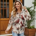 thumbnail image 3 of DISNIMO Northern Cardinal Printed Hoodies for Women Flower Printed Pullover Tops Long Sleeve Sweatshirts Fall Winter Outfits, 2XL, 3 of 7
