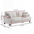 thumbnail image 2 of Modern Velvet 82" 2-Seater Sofas with Nails and Armrests (White), 2 of 7