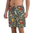 thumbnail image 2 of Naloa Cute Animal Forest Men's Beach Shorts, Surfing shorts, Swim trunks, Quick Dry Swim Trunks for Surfing Beach Fun - Small, 2 of 9