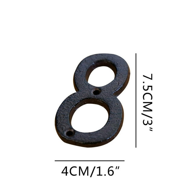 WREESH Creative Alloy Wrought Iron Number Letter Creative DIY House Number