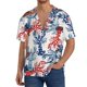 thumbnail image 1 of Balery Red Lobster Camisa Casual de Manga Corta con Botones para Hombre, Texturizada, Estilo Cubano, para Playa, Verano-3X-Large, 1 of 5