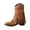 Brown, variant on Up to 65% off Women Round Head Embroidery Coarse Following Fringed Denim Boots Brown US Size:5.5