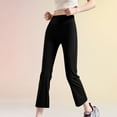 thumbnail image 4 of Tauxra Flared Yoga Pants for Women High Waisted Faux Two-Piece Design with Wide Leg and Soft Nylon Spandex Fabric for Casual Wear or Exercise, 4 of 9