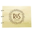 thumbnail image 1 of Wood Engraved Photo Album Anniversary Scrapbook Personalized Rustic Wedding Guest Book, 1 of 2