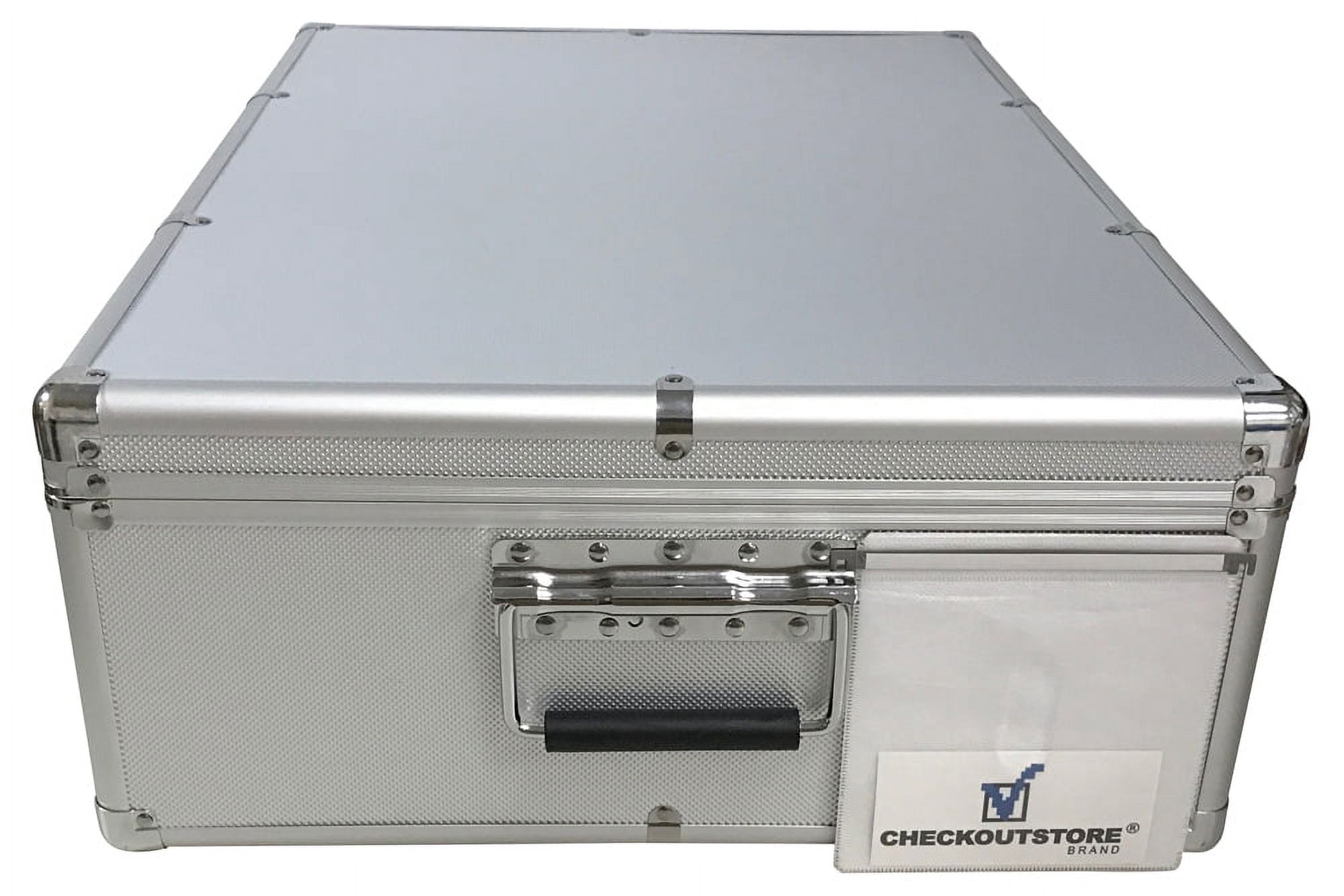 (1) CheckOutStore Aluminum CD/DVD Media Hanging Sleeves Storage Box (Holds Up To 1,000 Discs) (Silver)
