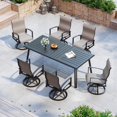 thumbnail image 6 of Pellebant 83" Aluminum Outdoor Dining Table for 8, All-Weather Rectangle Patio Table with Umbrella Hole for Backyard, Lawn, Garden and Poolside, Glossy Black, 6 of 8
