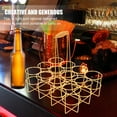 thumbnail image 2 of FESTFENDS 1Pc Golden Iron Rectangular Bottle Storage Crate For Bar And Commercial Use 11.40X8.65X11.20in, 2 of 5