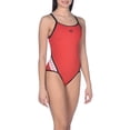 thumbnail image 2 of Arena Team Stripe Super Fly Back One Piece FL Women (32, red black), 2 of 6