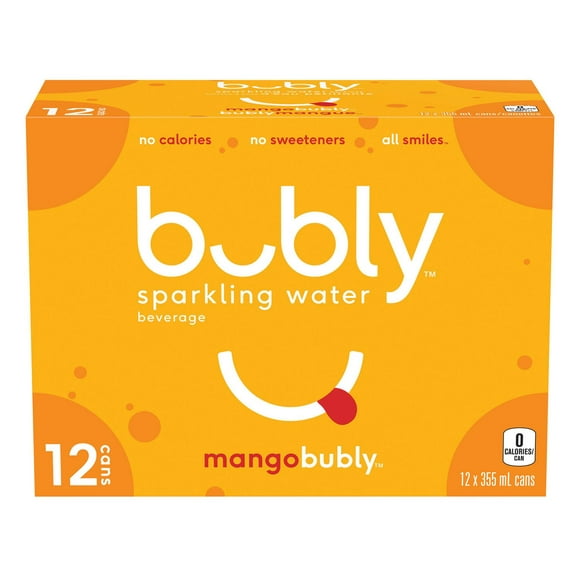 bubly mango sparkling water beverage, 355 mL Cans, 12 Pack, 12x355mL