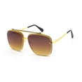 thumbnail image 4 of Men Sunglasses Fashion Style Square Gold Metal Frame Flat Diamond Cut Lens, 4 of 8