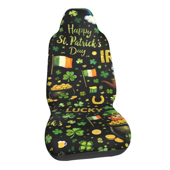 St Patricks Day Lucky Irish Leprechaun Car Seat Covers Stretch Car Seat Protectors Universal Fit