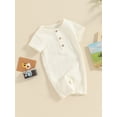 thumbnail image 2 of Bagilaanoe Newborn Baby Girls Boys One-pieces Letters Print Long Sleeve Jumpsuit 3M 6M 12M 18M 24M Infant Romper Casual Clothing, 2 of 8